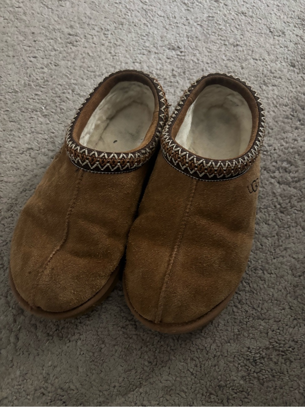 UGG Chestnut Brown Suede Slip-On Mule Slippers